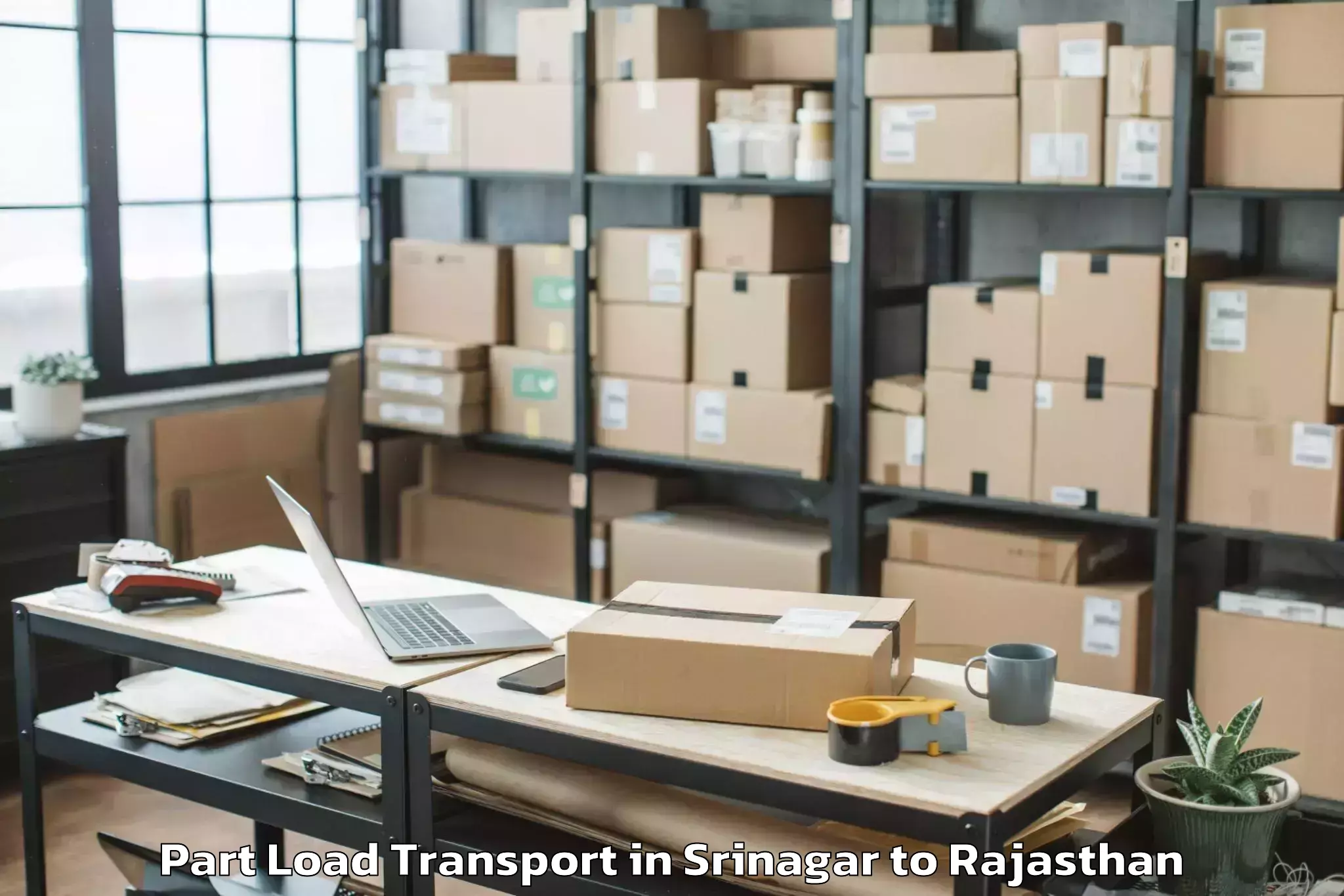 Book Srinagar to Aklera Part Load Transport Online